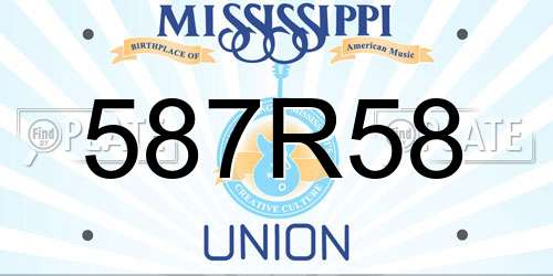587R58 Mississippi License Plate