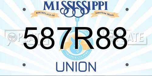 587R88 Mississippi License Plate