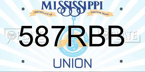 587RBB Mississippi License Plate