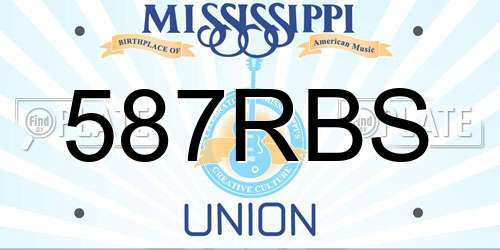 587RBS Mississippi License Plate