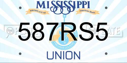 587RS5 Mississippi License Plate