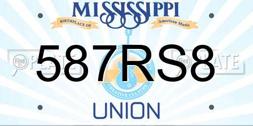 587RS8 Mississippi License Plate