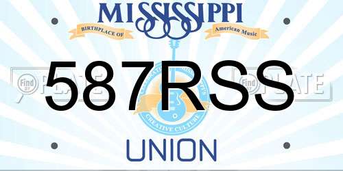 587RSS Mississippi License Plate
