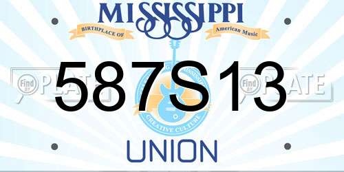587S13 Mississippi License Plate