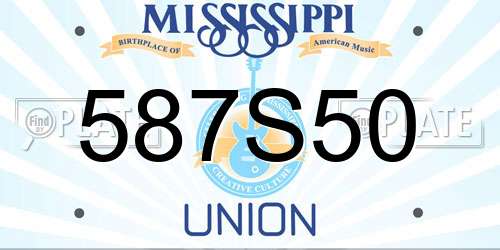 587S50 Mississippi License Plate