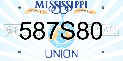 587S80 Mississippi License Plate