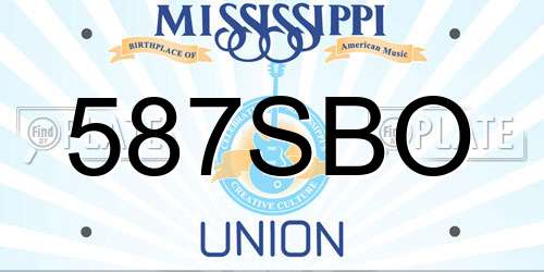 587SBO Mississippi License Plate