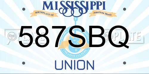 587SBQ Mississippi License Plate