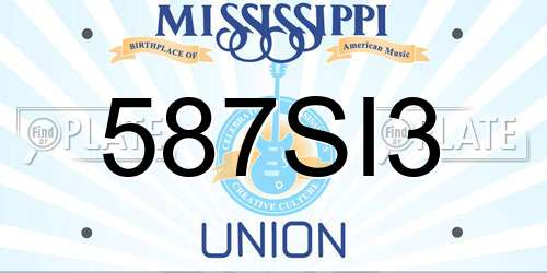 587SI3 Mississippi License Plate