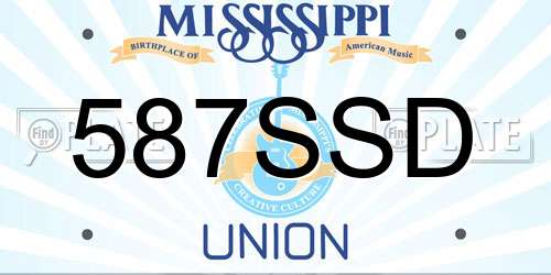 587SSD Mississippi License Plate