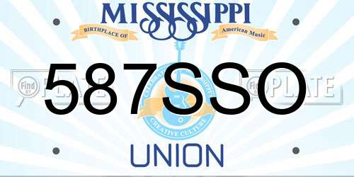 587SSO Mississippi License Plate
