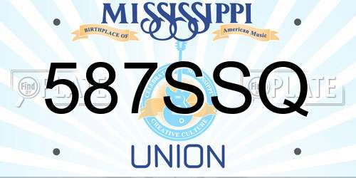 587SSQ Mississippi License Plate