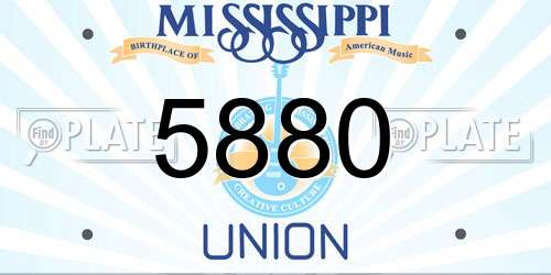 5880 Mississippi License Plate