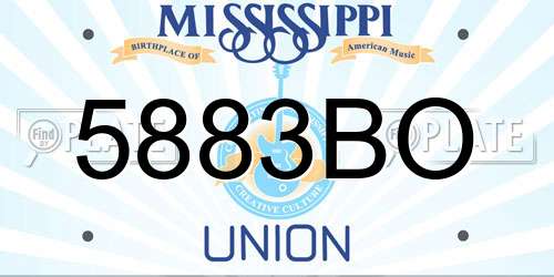5883BO Mississippi License Plate
