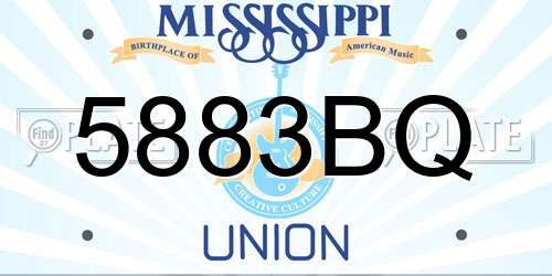 5883BQ Mississippi License Plate