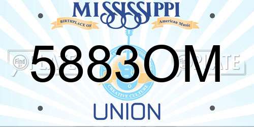 5883OM Mississippi License Plate