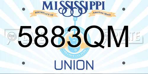 5883QM Mississippi License Plate
