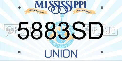 5883SD Mississippi License Plate