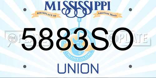 5883SO Mississippi License Plate