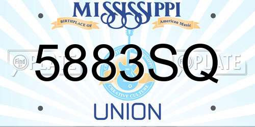 5883SQ Mississippi License Plate