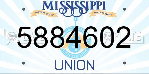 5884602 Mississippi License Plate