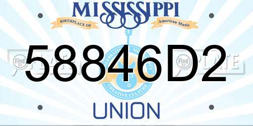 58846D2 Mississippi License Plate