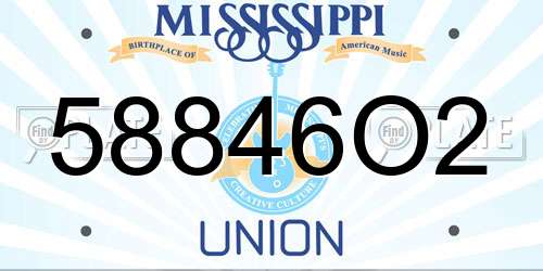 58846O2 Mississippi License Plate
