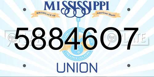 58846O7 Mississippi License Plate