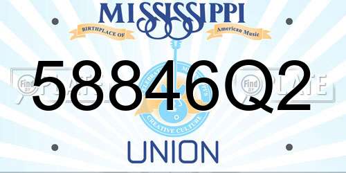 58846Q2 Mississippi License Plate