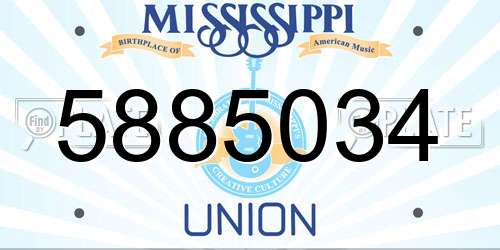 5885034 Mississippi License Plate