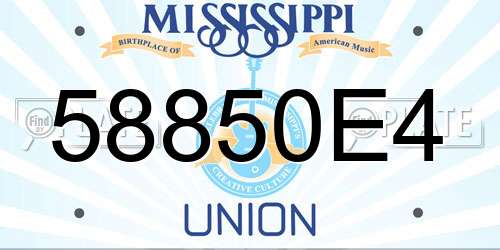 58850E4 Mississippi License Plate