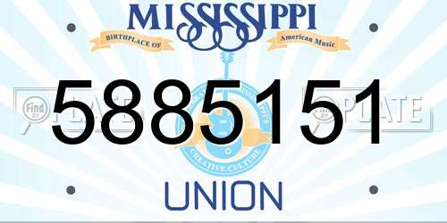 5885151 Mississippi License Plate