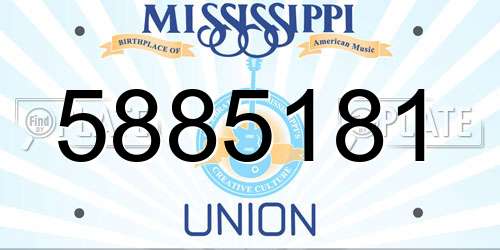 5885181 Mississippi License Plate