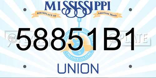 58851B1 Mississippi License Plate