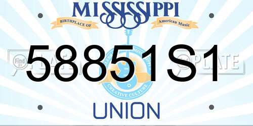 58851S1 Mississippi License Plate