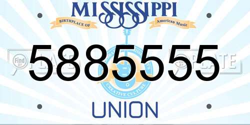 5885555 Mississippi License Plate