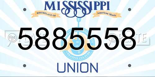 5885558 Mississippi License Plate