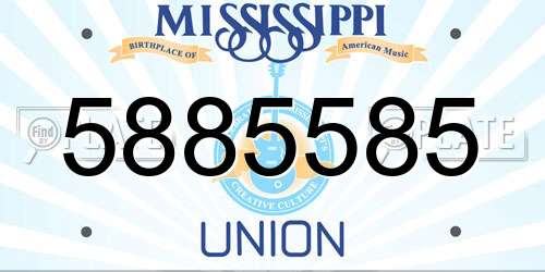 5885585 Mississippi License Plate