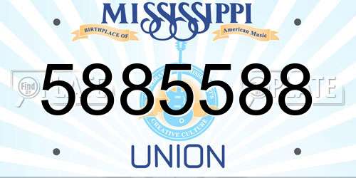 5885588 Mississippi License Plate