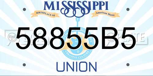 58855B5 Mississippi License Plate