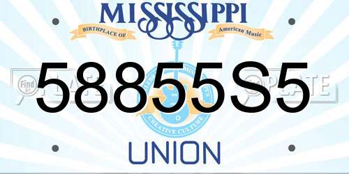 58855S5 Mississippi License Plate
