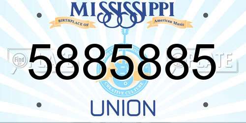 5885885 Mississippi License Plate