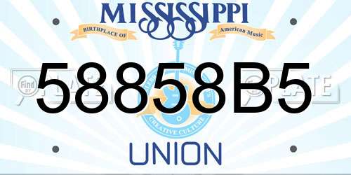 58858B5 Mississippi License Plate