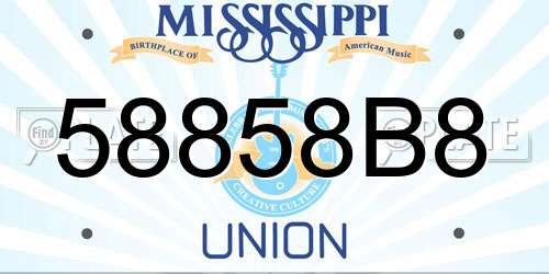 58858B8 Mississippi License Plate