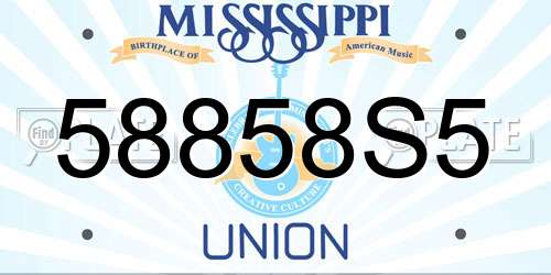 58858S5 Mississippi License Plate