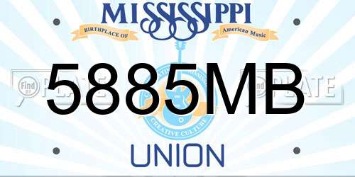 5885MB Mississippi License Plate