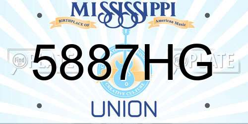 5887HG Mississippi License Plate