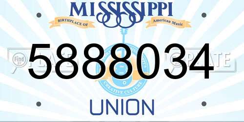 5888034 Mississippi License Plate