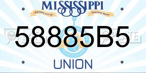 58885B5 Mississippi License Plate