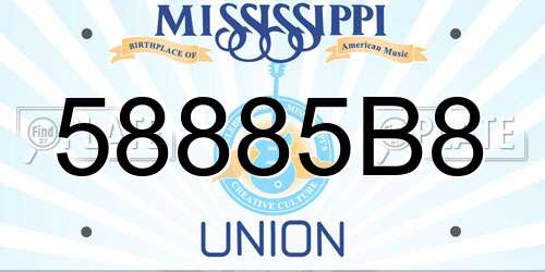 58885B8 Mississippi License Plate